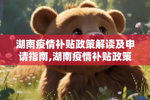 湖南疫情补贴政策解读及申请指南,湖南疫情补贴政策解读及申请指南