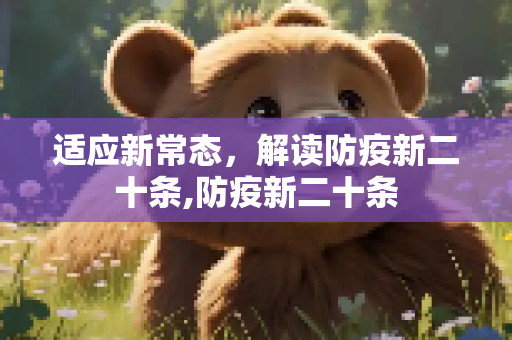 适应新常态，解读防疫新二十条,防疫新二十条